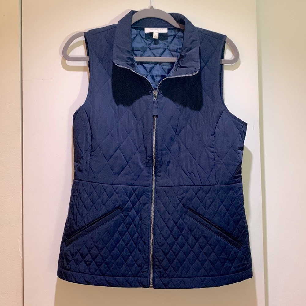 Talbots navy quilted vest